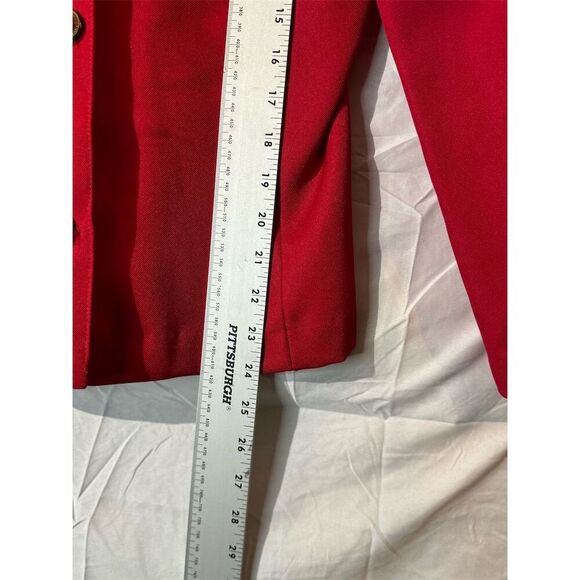 VTG Berg-Ray Frocks Red Double Breasted Blazer 14 80s Power Dressing Made in USA - Picture 7 of 12
